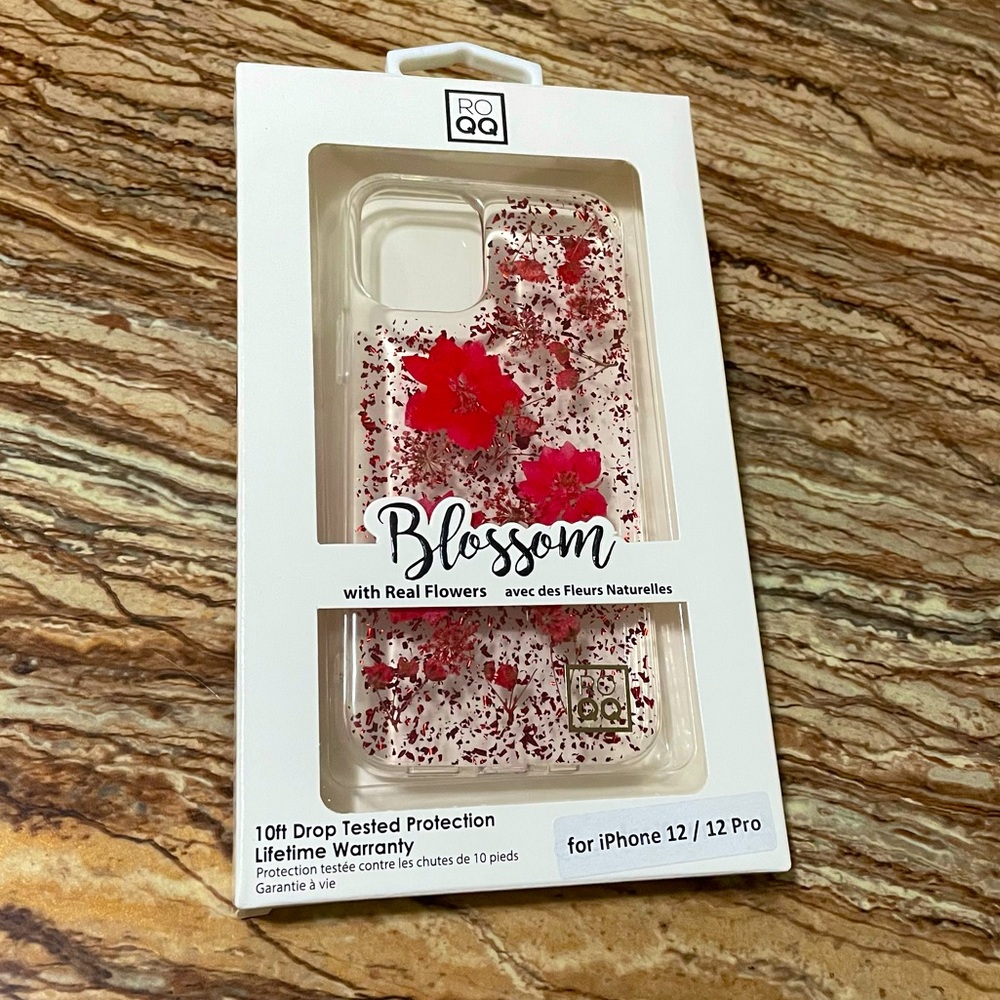 Red Floral Apple iPhone 12 and iPhone 12 Pro Phone Case
